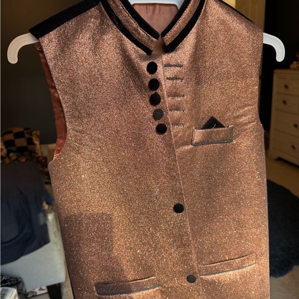Shimmering Brown Sleeveless Vest kids boys